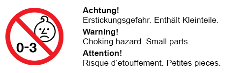 Nicht geeignet für Kinder unter 3 Jahren